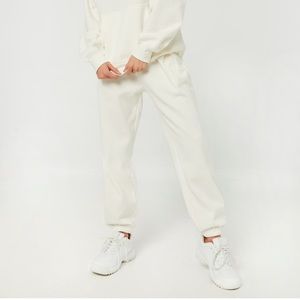 White Boyfriend joggers
